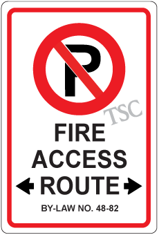 Milton-fire-route-sign