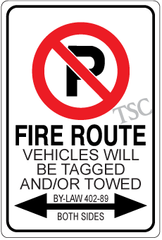 Richmond Hill-fire-route-sign