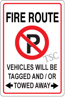 Vaughan-fire route Tow away Sign