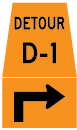 Detour Marker Right Advance Turn Sign