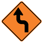 Sharp Reverse Curve Left Sign