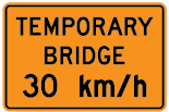 Temporary Bridge XX kM/H Tab-sign