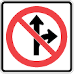 Rb-13 No Straight Through or Right Turn Sign