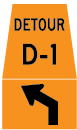 Detour Marker Left Advance Turn Sign