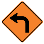 Sharp Curve Left Sign
