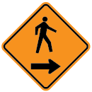 Pedestrian Direction-Right Sign