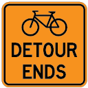 Bicycle Lane Detour Ends Sign