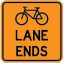 Bicycle Lane Closed Sign