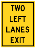 Wa-57L Two Right Lane Exits Sign