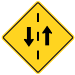 Wb-4 Two Way Traffic Ahead Sign