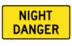 Wc-12t Night Danger Tab Sign
