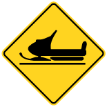 Wc-18 Snowmobile Crossing Sign