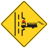 Wc-25R Fire Truck Entrance Right Sign