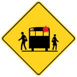 Wc-26 School Bus Stop Ahead Sign